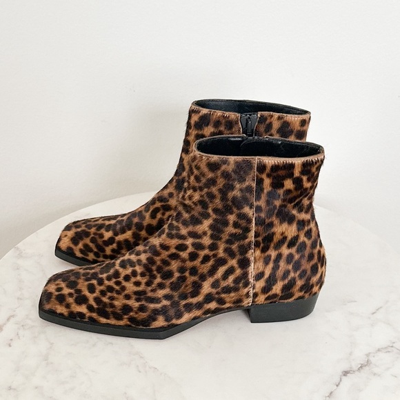 FRAME NEW Le Maddox Calf Skin Leopard Print Zip Bootie Size 36 EU 5.5 US - Picture 6 of 9